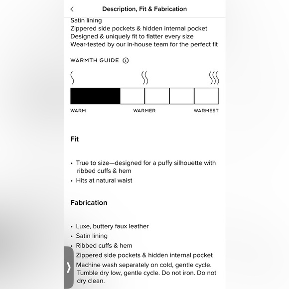 ALO Yoga Faux Leather Boss Puffer Jacket, Toasted Almond Sz XS NWT PRICE FIRM - Picture 15 of 16